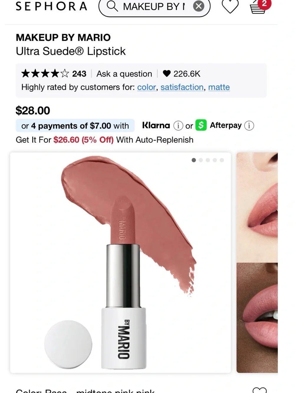 Makeup By Mario Matte Lipstick - Soft Coral Pink